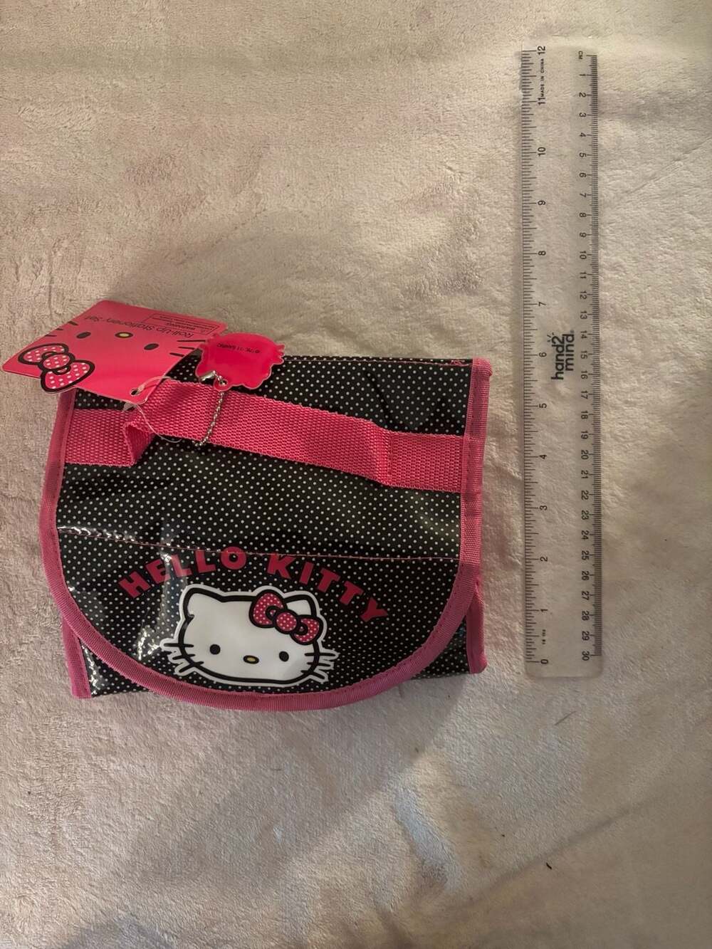 Hello Kitty Roll-Up Stationery Set Black Pink Polka Dot